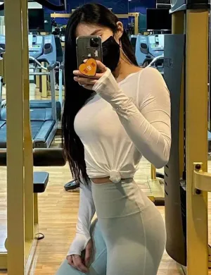 Athlete Long Sleeve Tops white ins_Running