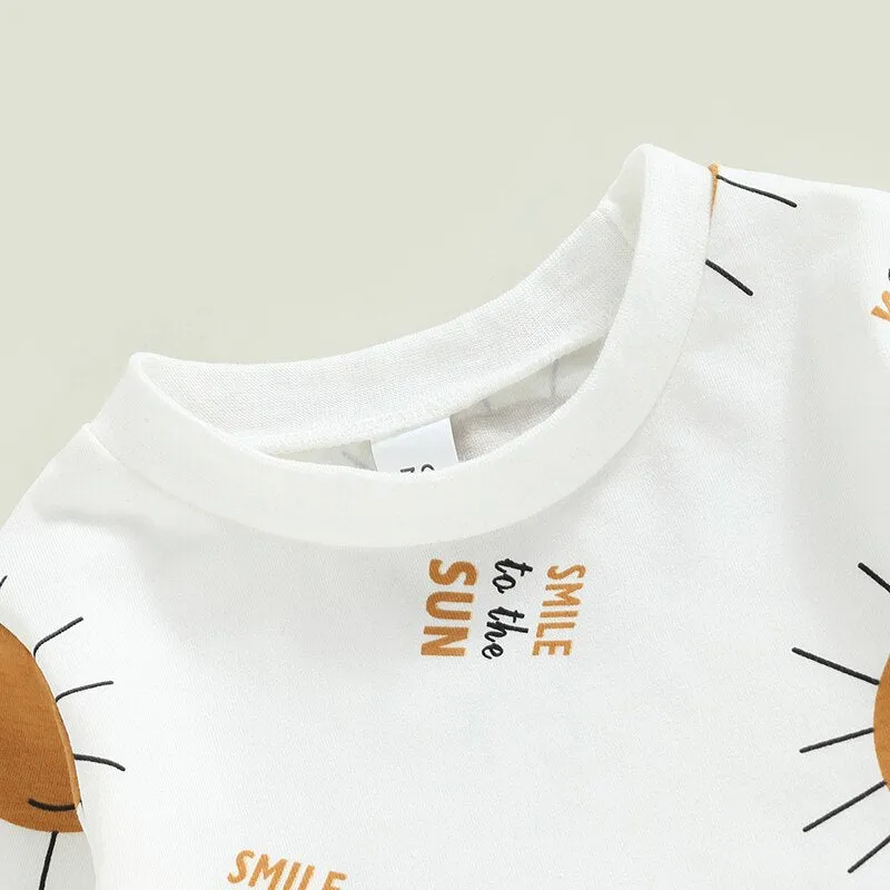 Baby Girl/Boy 2Pcs Long Sleeve Sun Print Outfit Set