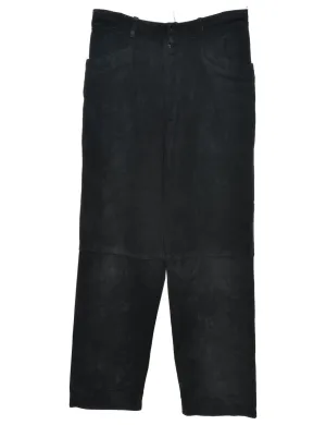 Black Classic Suede Trousers - W30 L29
