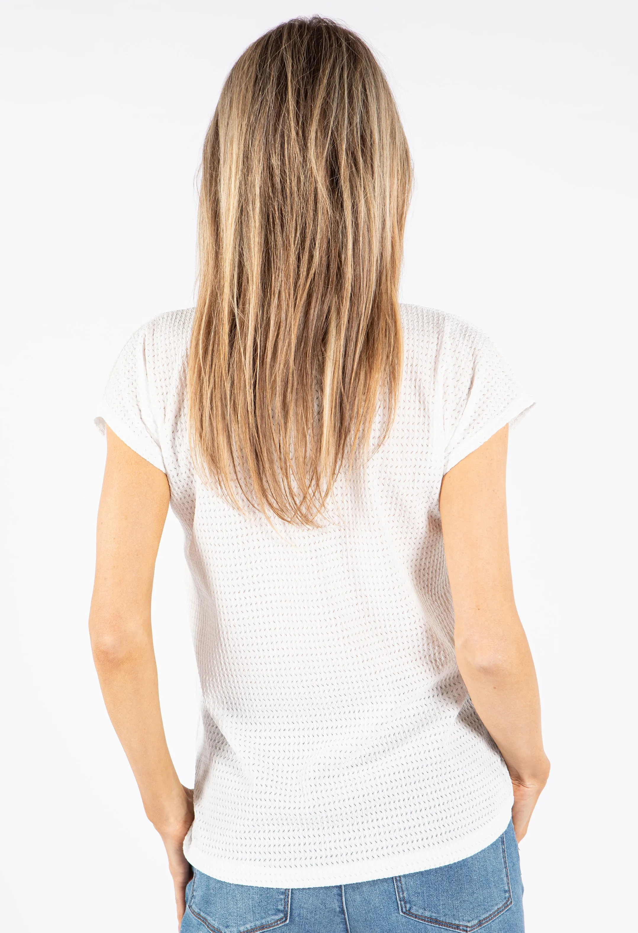 Cap Sleeve Necklace Detail Top