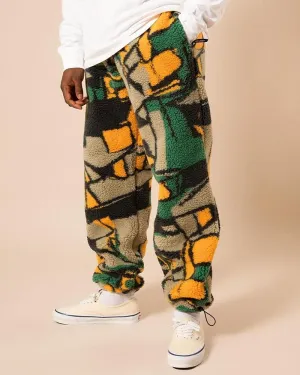 Casual fleece printed trousers