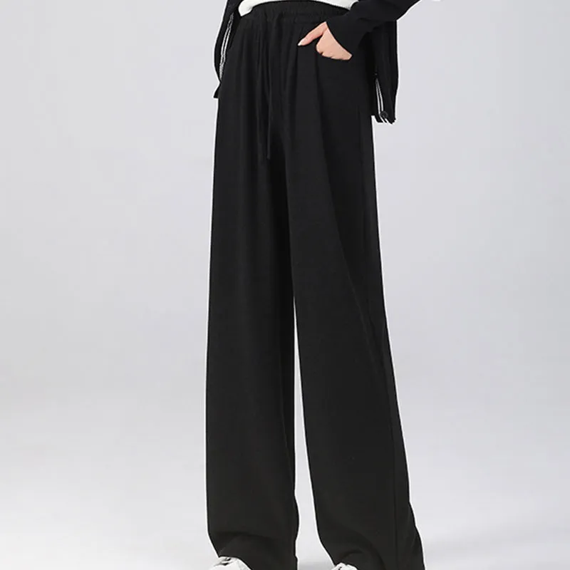 Casual Women Knitted Wide-Leg Trousers