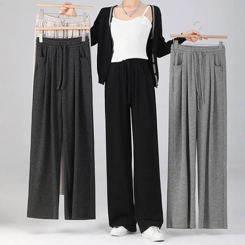 Casual Women Knitted Wide-Leg Trousers