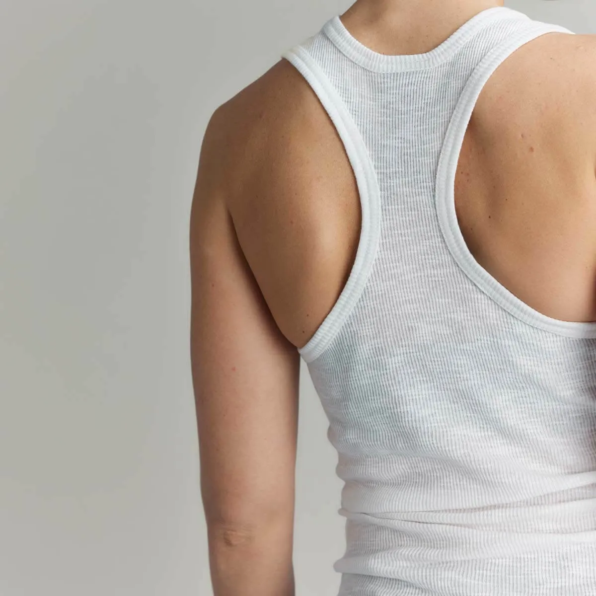 CLQ Rib Singlet White