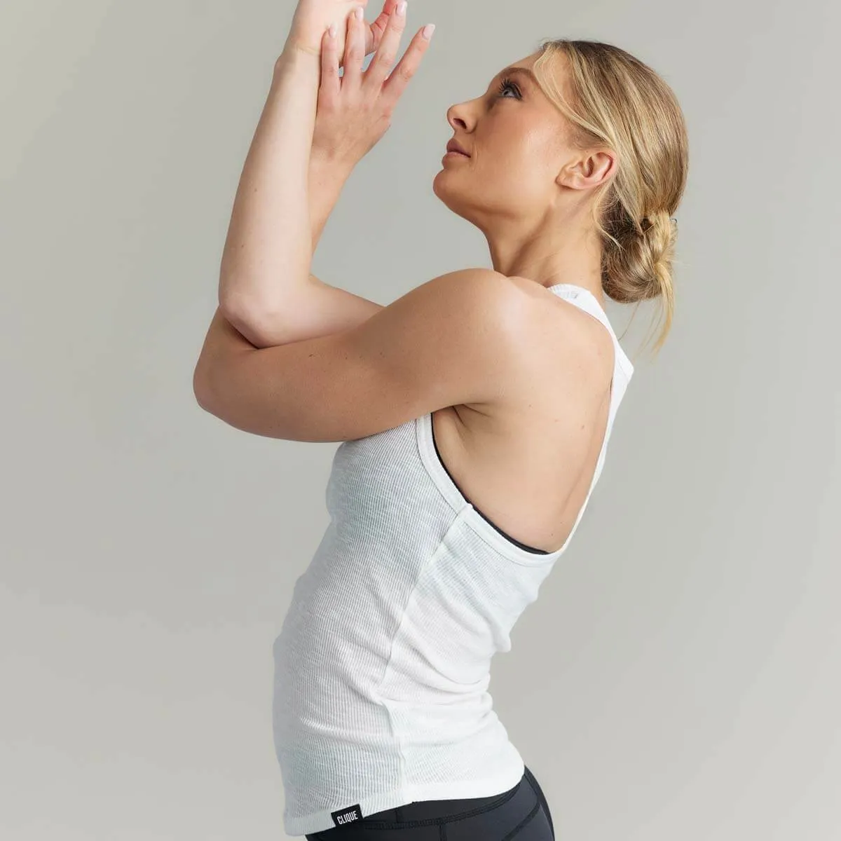 CLQ Rib Singlet White