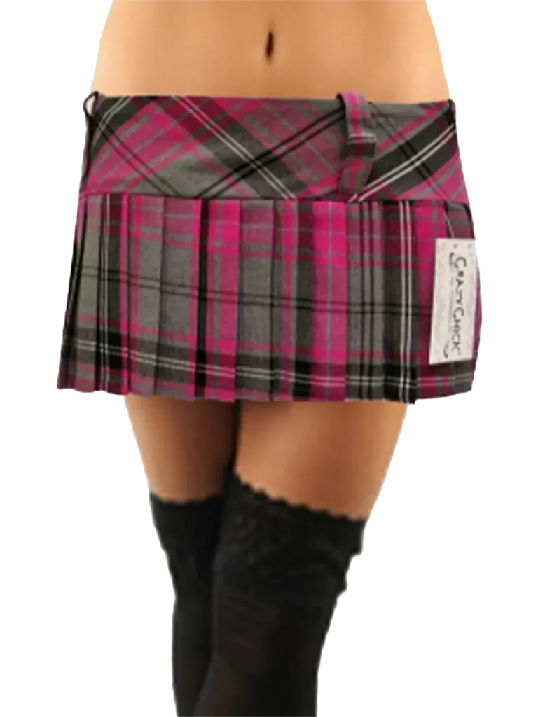 Crazy Chick Pleated Tartan Skirt (9 Inches)