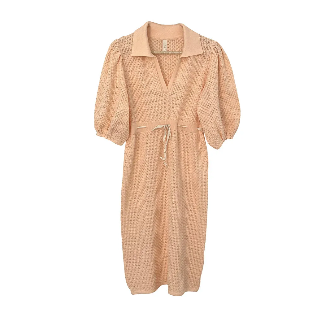 Dress Crochet Woman Soft Apricot