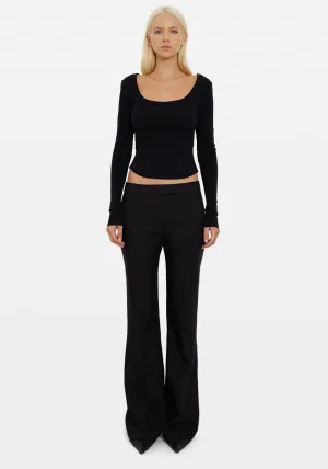 FITTED SUIT PANT BLACK