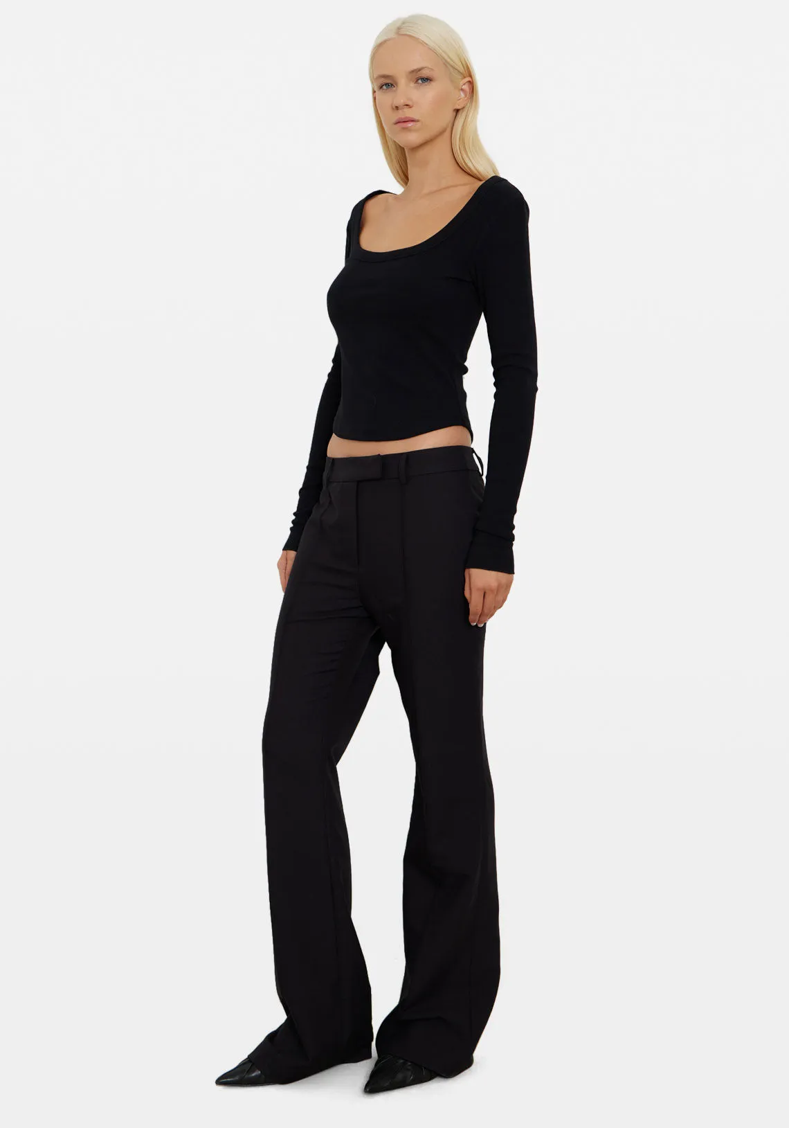 FITTED SUIT PANT BLACK