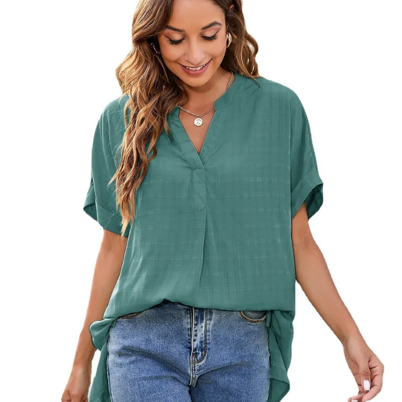 Flounce Hem Semi Formal Shirt