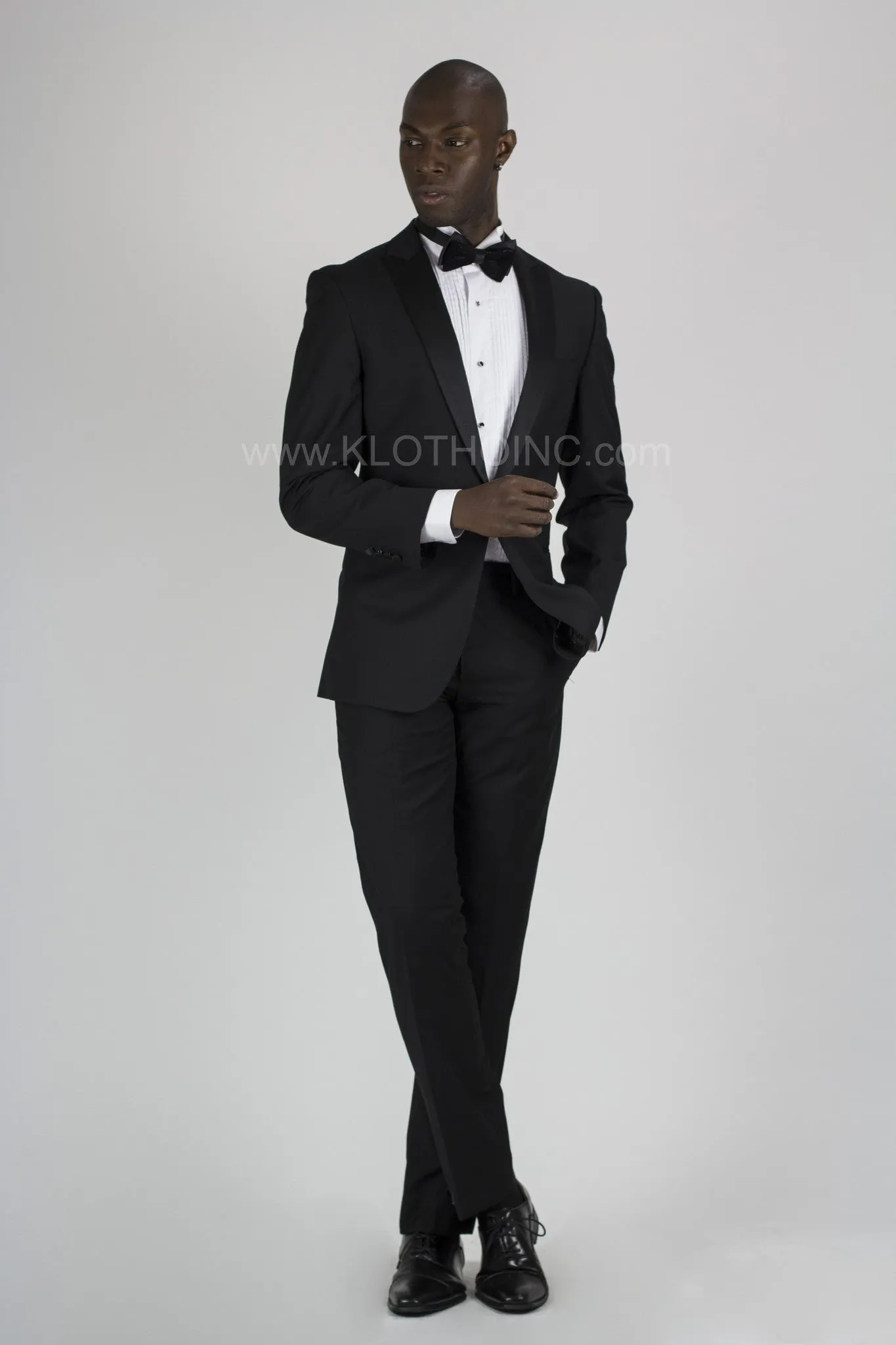 Giovanni Testi Black Slim Fit Tuxedo Pants