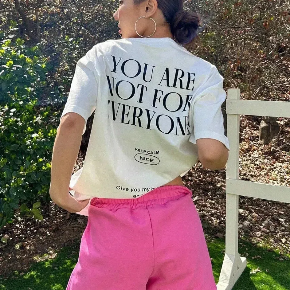 Graphic & Letter Print Crew Neck T-Shirt Women Oversize Cotton Tee for Casual Summer Wear