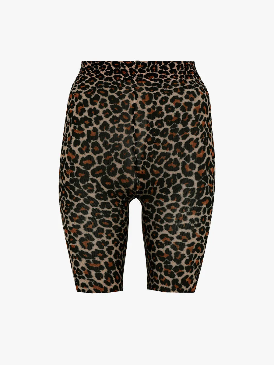 Leopard Shorts 150 Denier - Natural