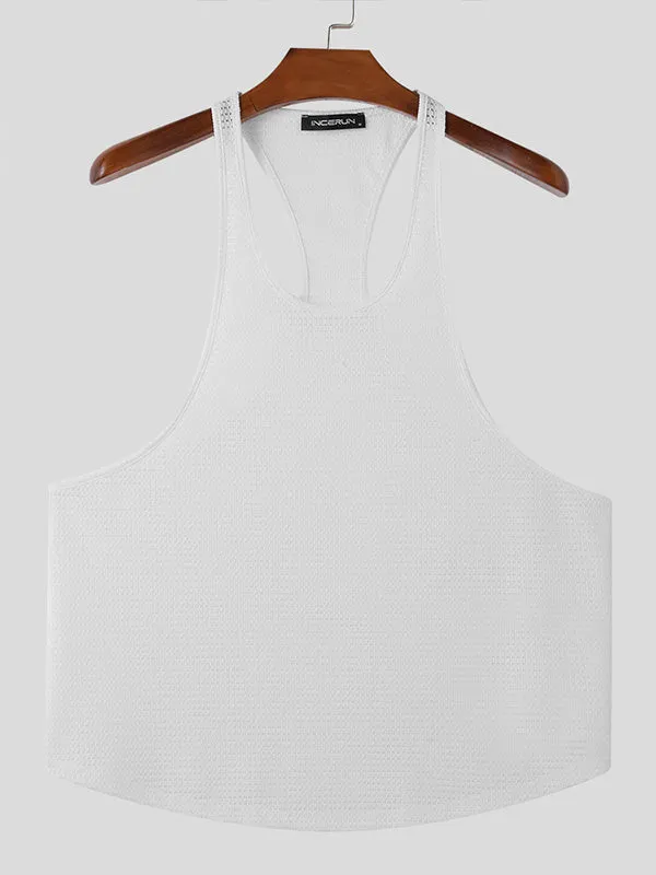 Mens Mesh Breathable Racerback Sleeveless Tank SKUK65162