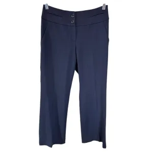 Navy Blue Professional Dress Pants with Button Detail