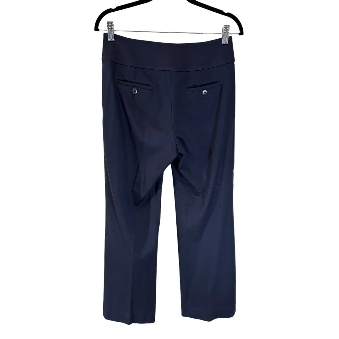 Navy Blue Professional Dress Pants with Button Detail