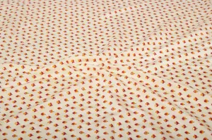 Off White Floral Printed Modal Silk Cotton Fabric