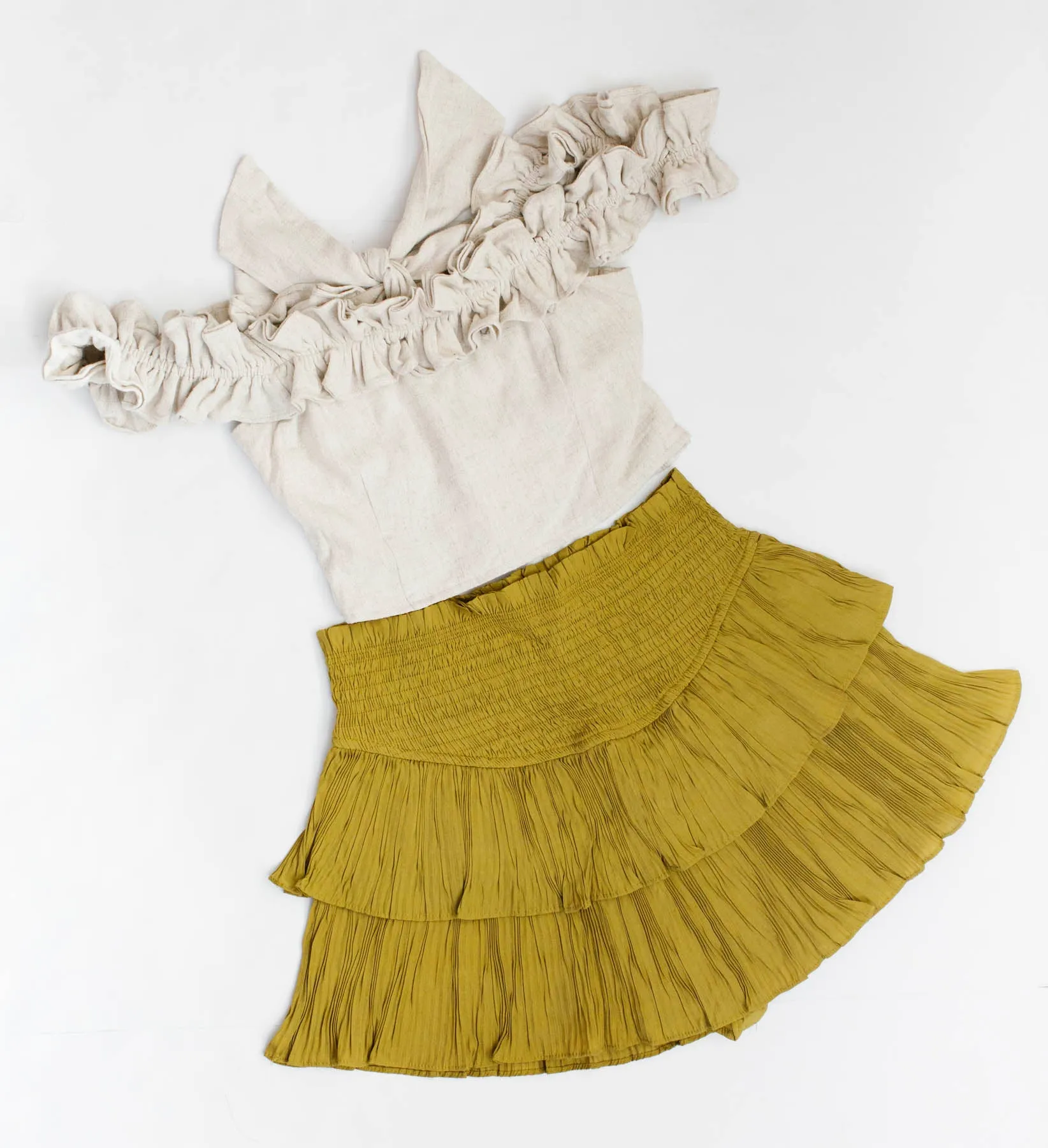 Olivey Smocked Ruffle Skirt With Shorts - MS