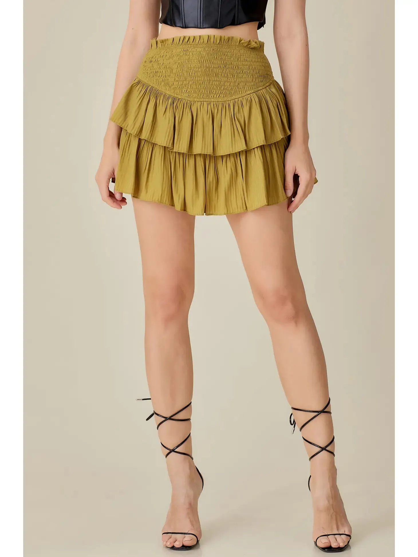 Olivey Smocked Ruffle Skirt With Shorts - MS
