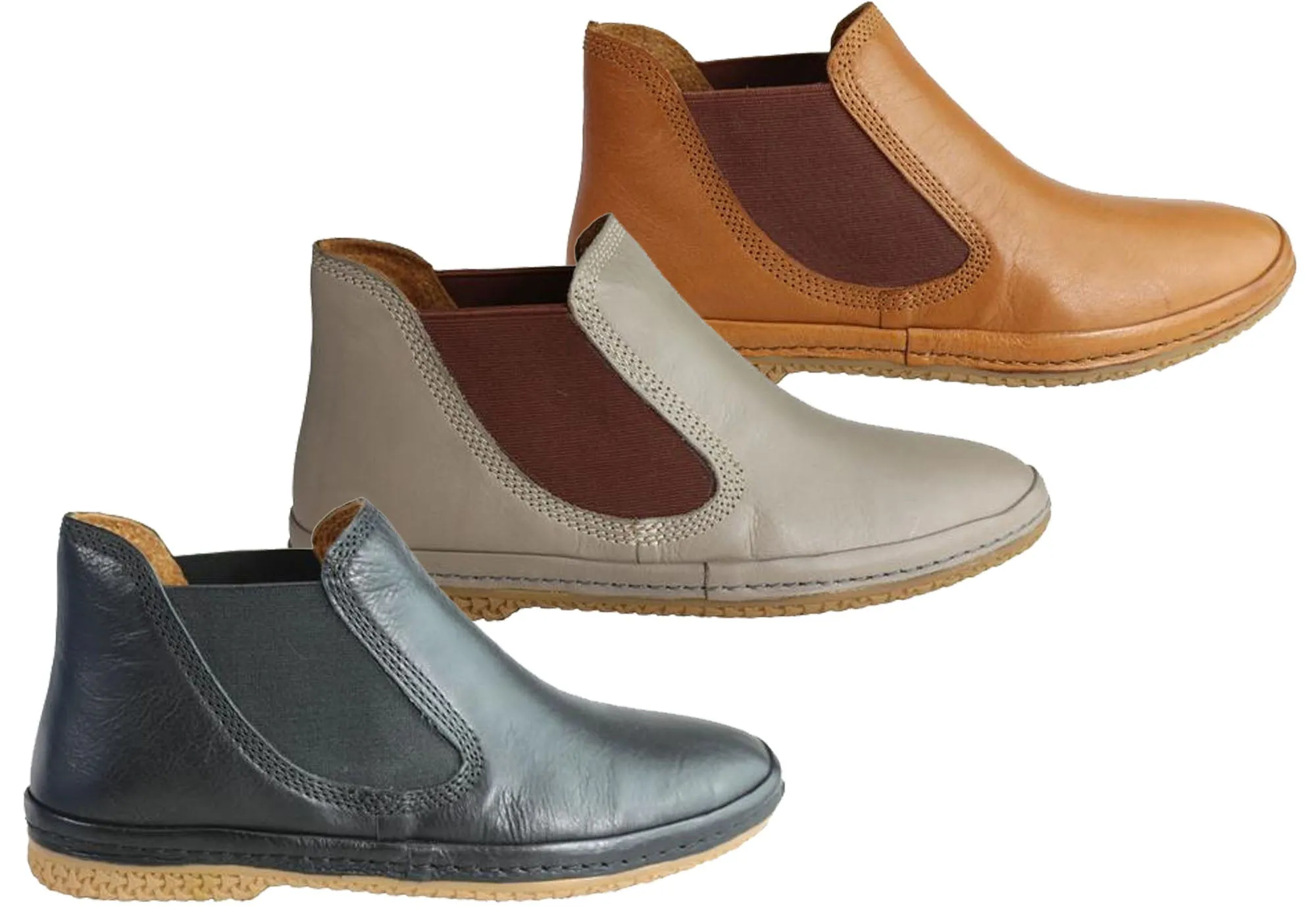 Orizonte Embrace Womens European Comfortable Flat Leather Ankle Boots