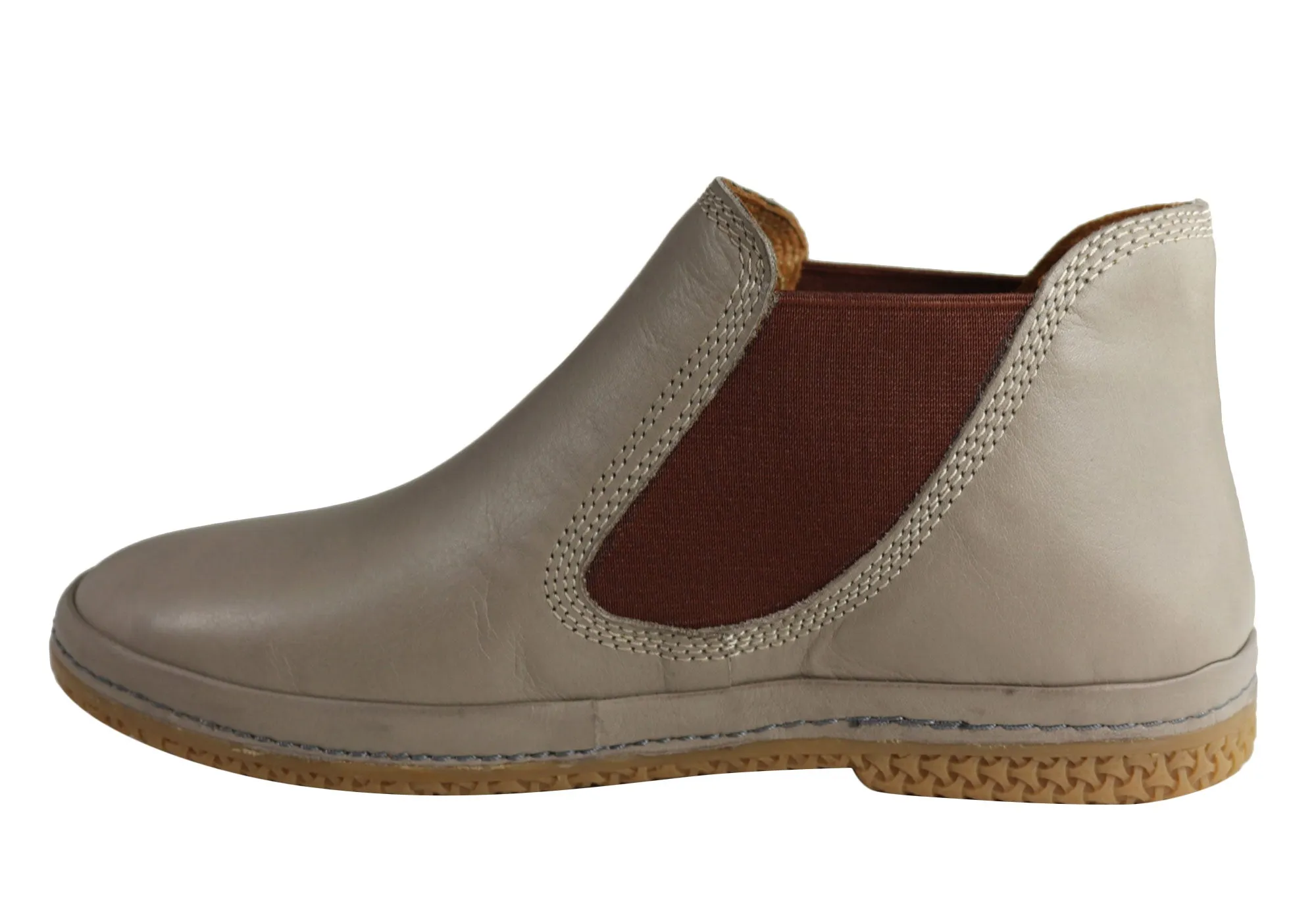 Orizonte Embrace Womens European Comfortable Flat Leather Ankle Boots