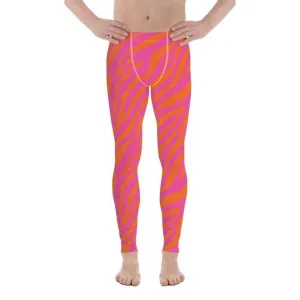 Pink & Orange Zebra Men's Leggings
