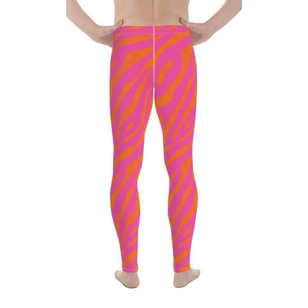 Pink & Orange Zebra Men's Leggings