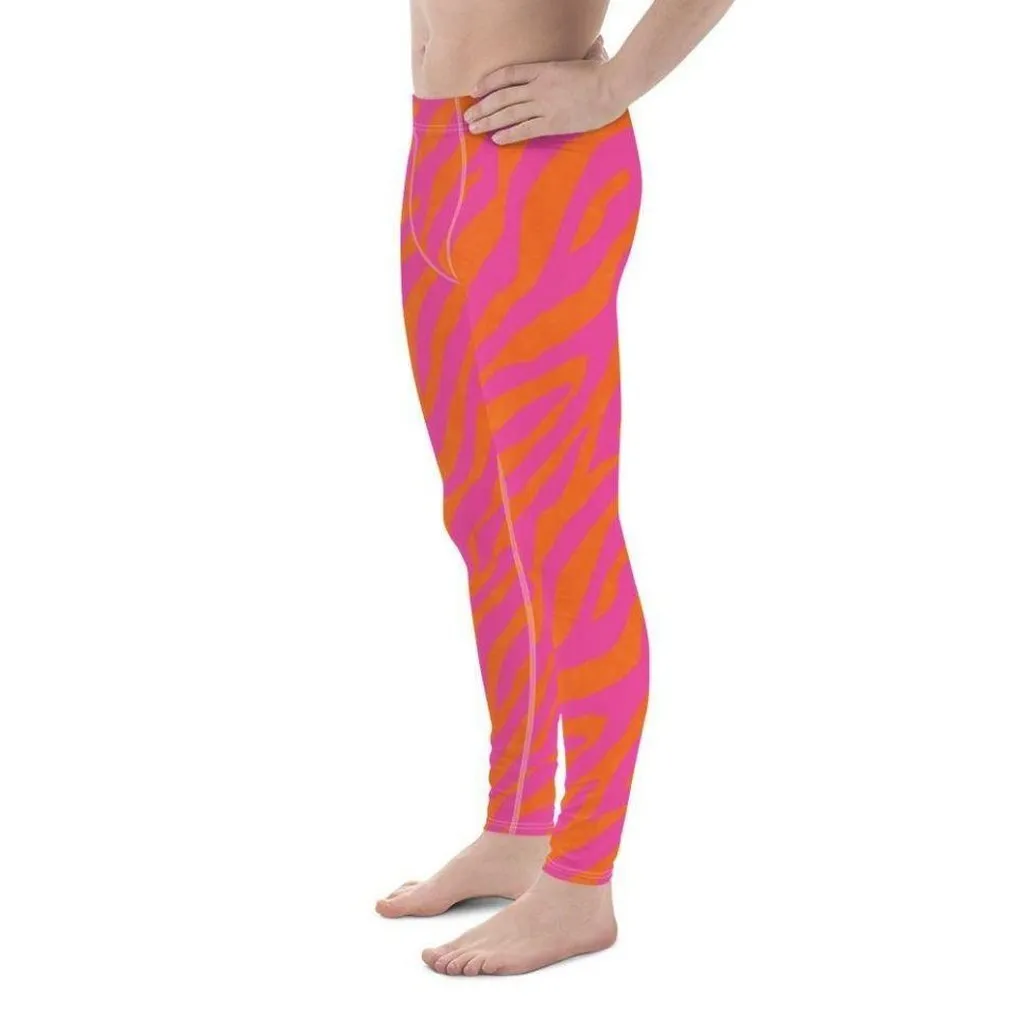 Pink & Orange Zebra Men's Leggings