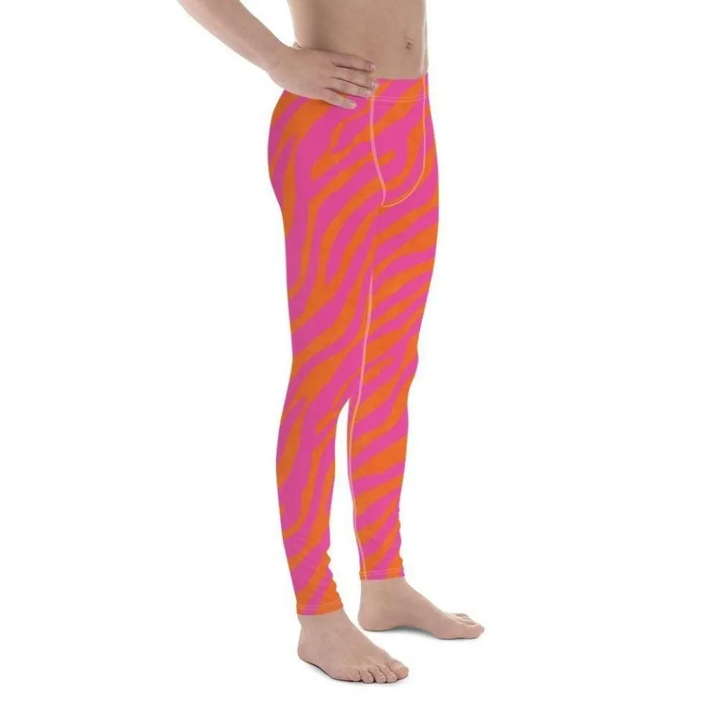 Pink & Orange Zebra Men's Leggings