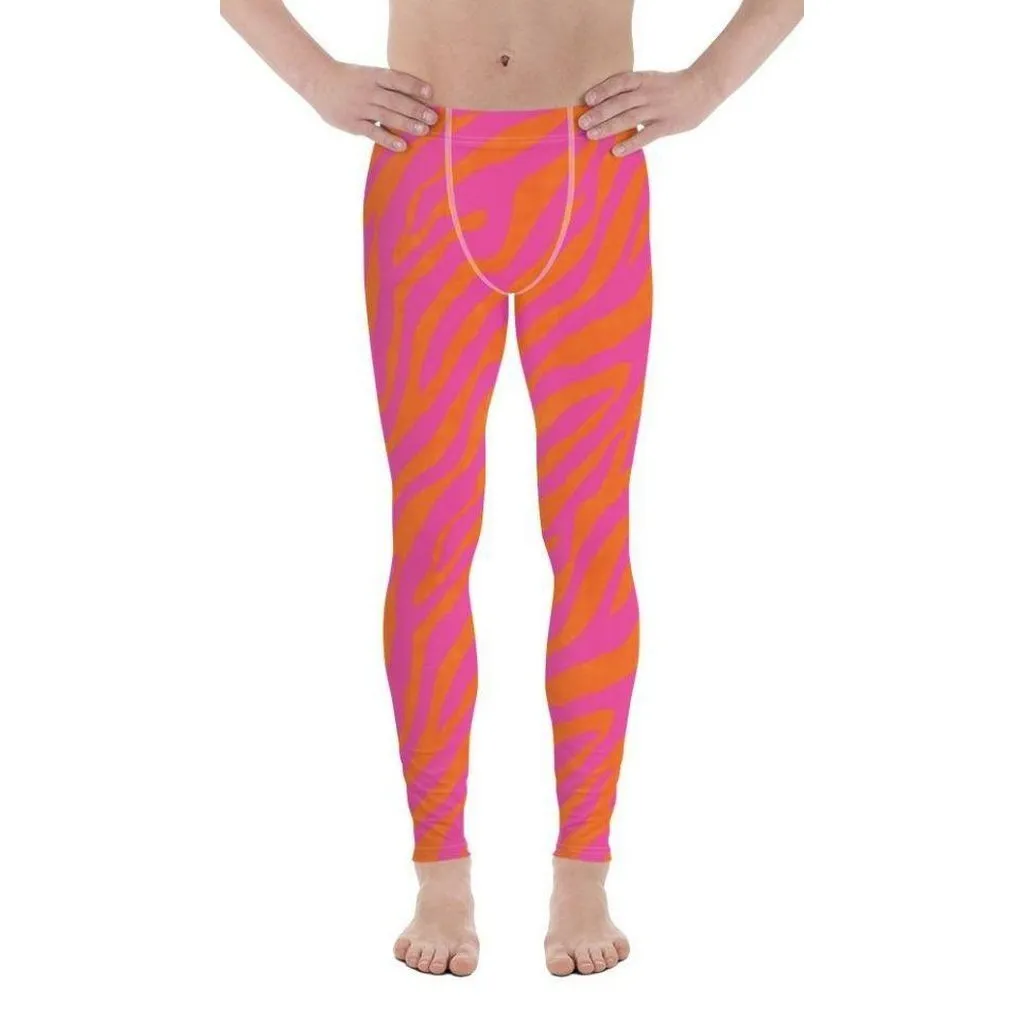 Pink & Orange Zebra Men's Leggings