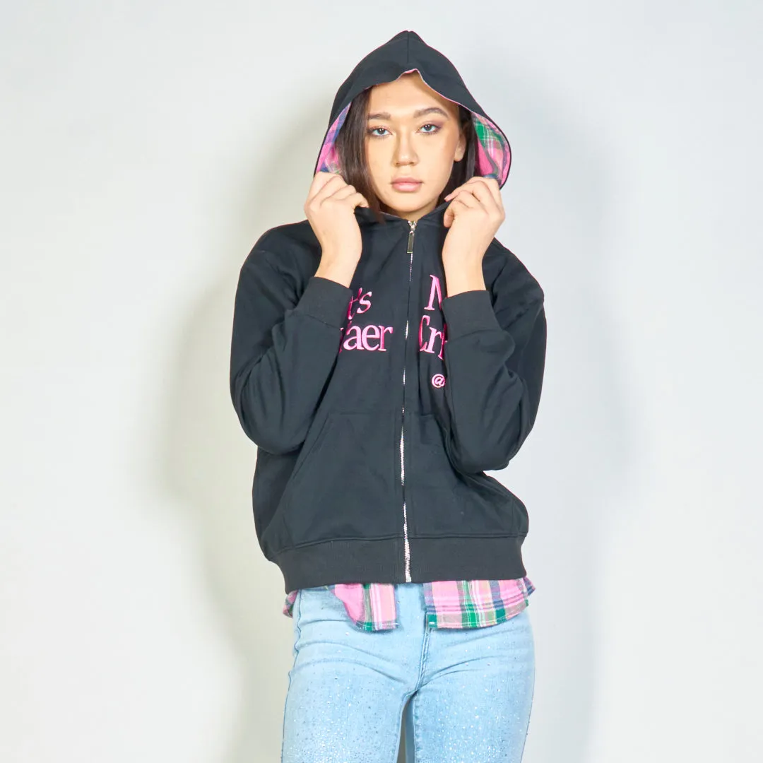 Plaid hooded zip-up sweatshirt wholesale