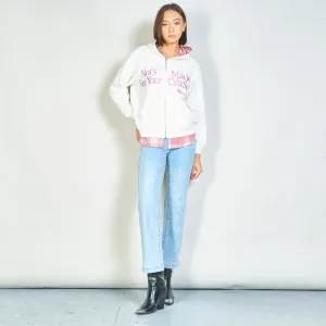 Plaid hooded zip-up sweatshirt wholesale