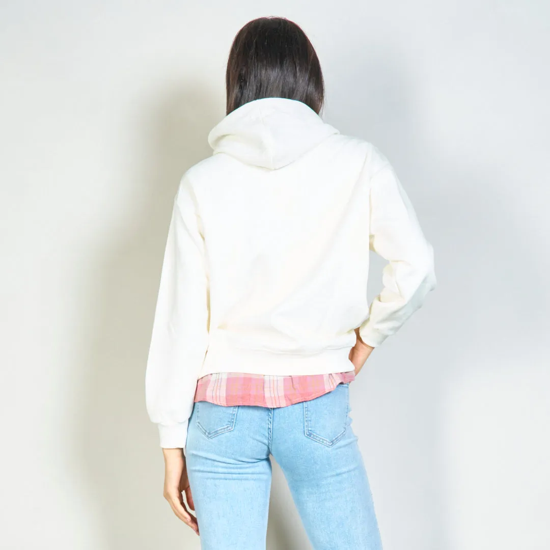 Plaid hooded zip-up sweatshirt wholesale