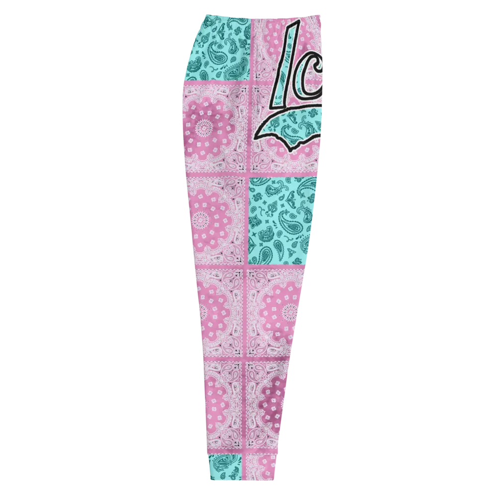 ROYAL ICONIC | Bandana Flag Patchwork Tie Dye Acid Wash Aether Pour Unisex Jogger Sweatpant HueMan Gang Half N' Half Pink Purple