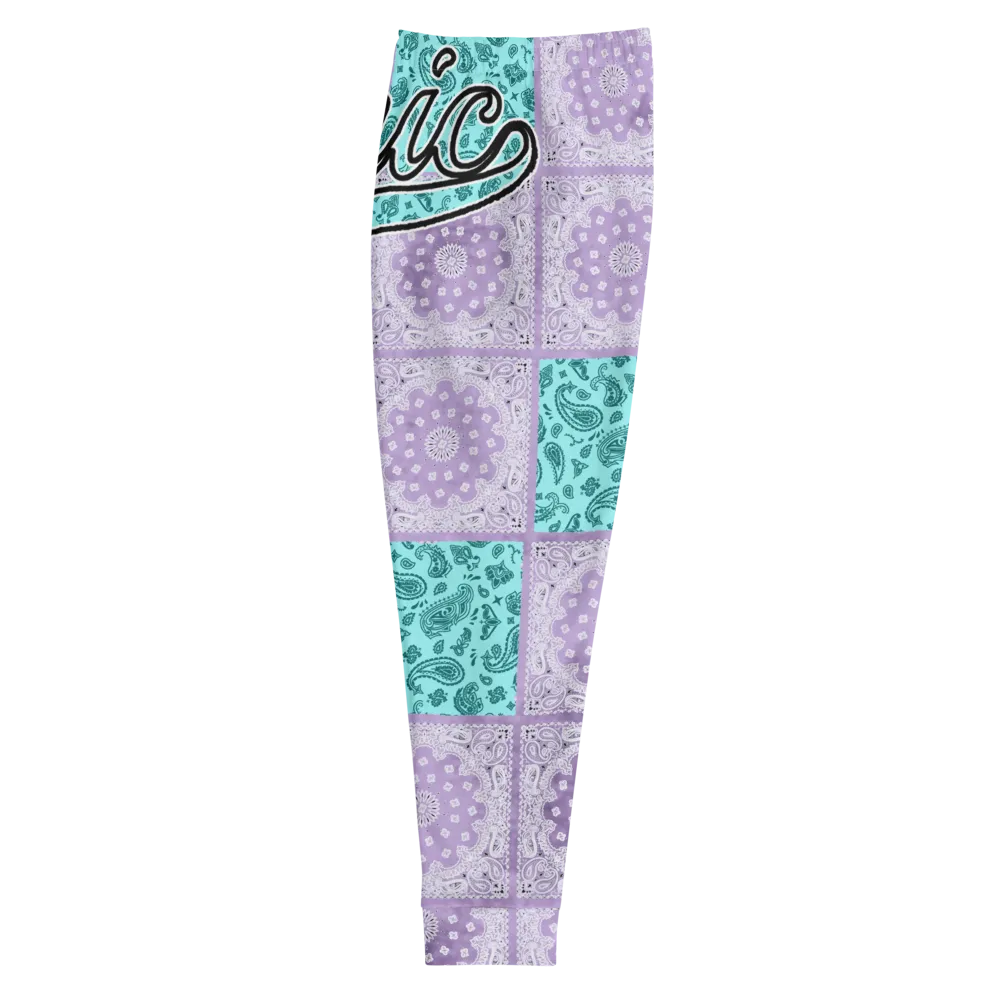ROYAL ICONIC | Bandana Flag Patchwork Tie Dye Acid Wash Aether Pour Unisex Jogger Sweatpant HueMan Gang Half N' Half Pink Purple