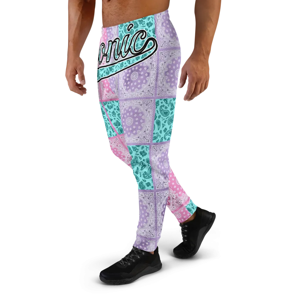 ROYAL ICONIC | Bandana Flag Patchwork Tie Dye Acid Wash Aether Pour Unisex Jogger Sweatpant HueMan Gang Half N' Half Pink Purple