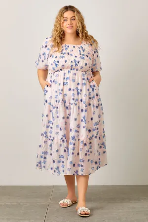 Soft Florals Midi Dress