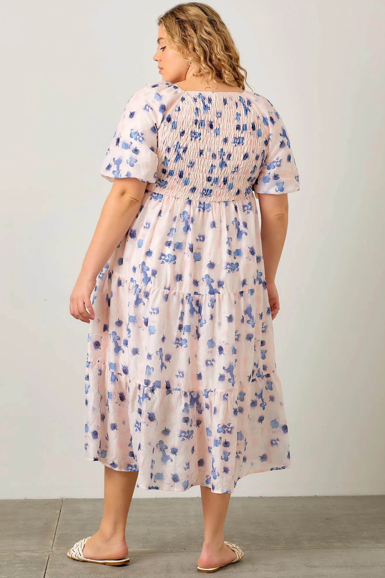 Soft Florals Midi Dress