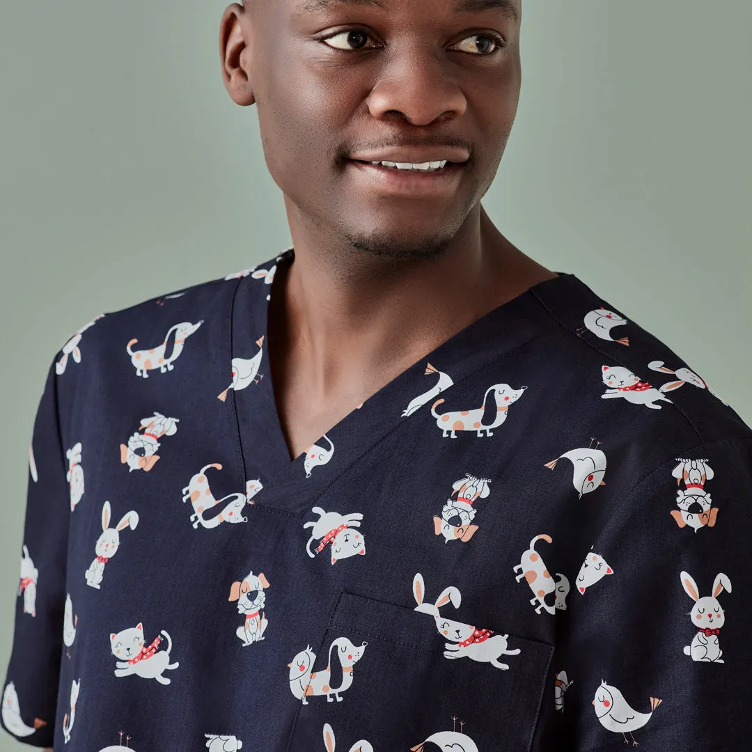 The Best Friends Printed Scrub Top | Mens