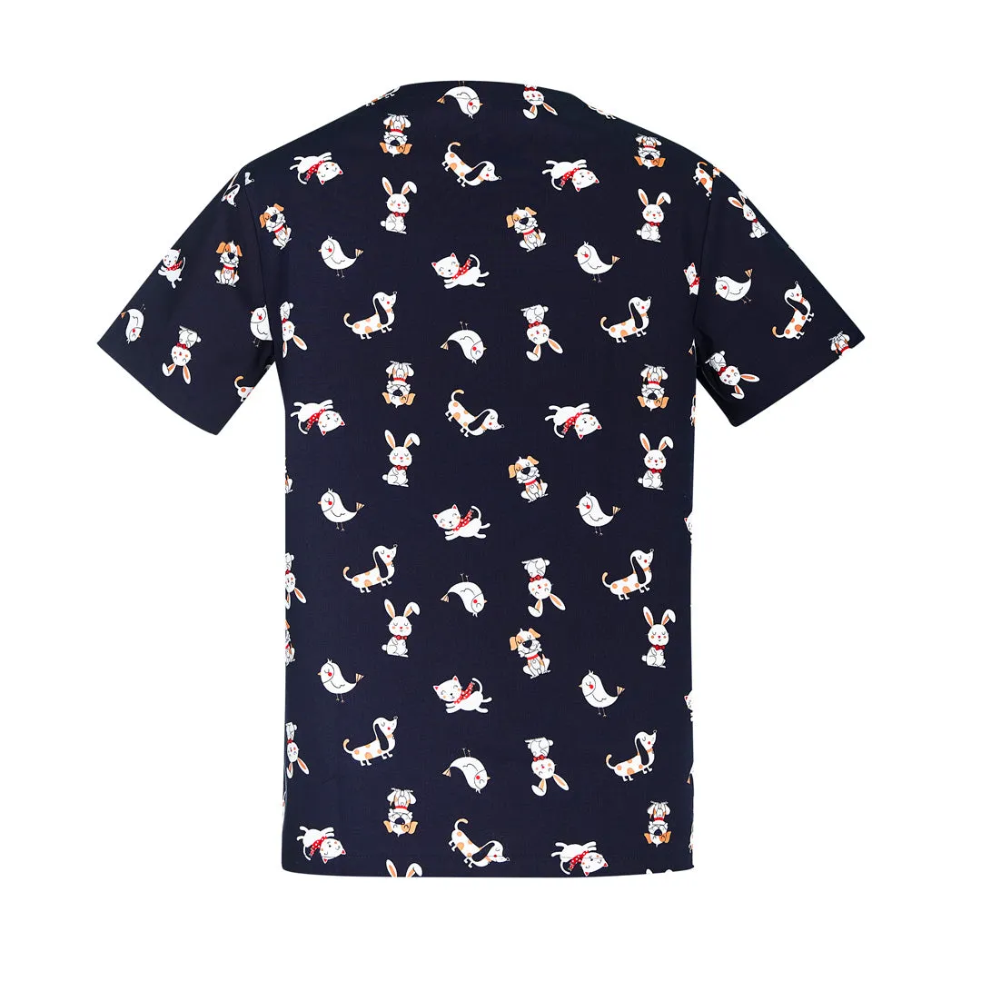 The Best Friends Printed Scrub Top | Mens