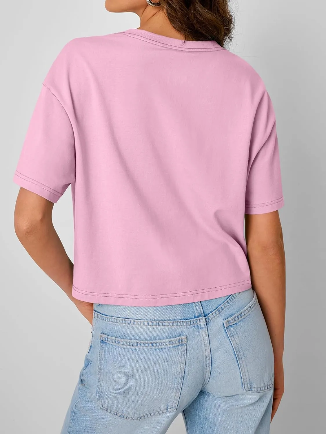 Trendy Queen Womens Crop Tops Oversized Workout Tshirts Short Sleeve Tees Summer Spring 2025 Casual Trendy Fashion Clothes