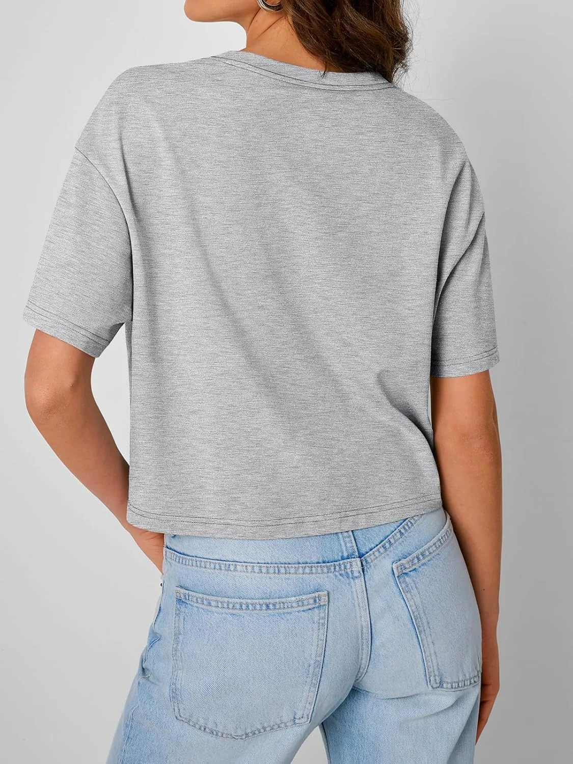 Trendy Queen Womens Crop Tops Oversized Workout Tshirts Short Sleeve Tees Summer Spring 2025 Casual Trendy Fashion Clothes