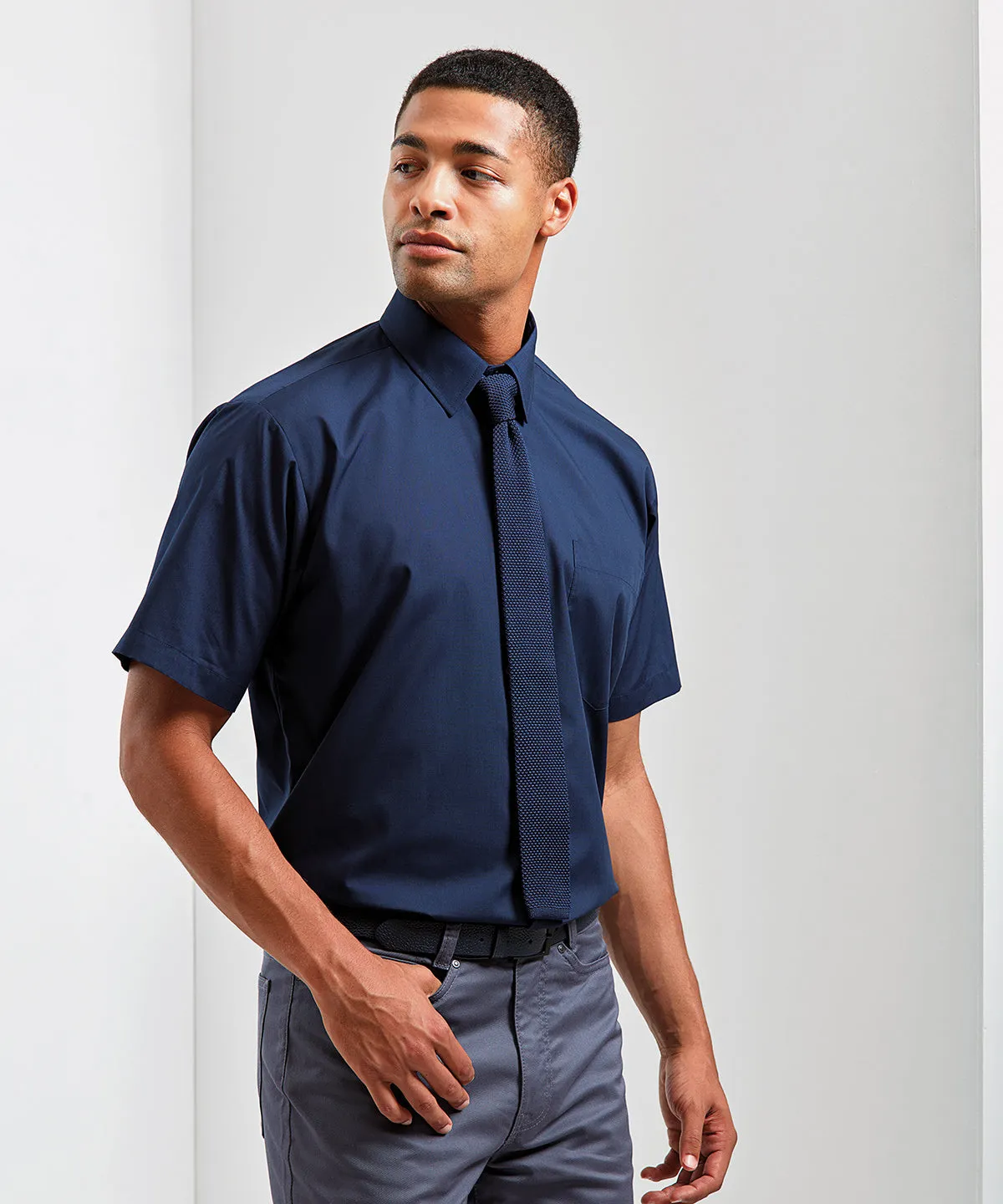 Turquoise* - Short sleeve poplin shirt
