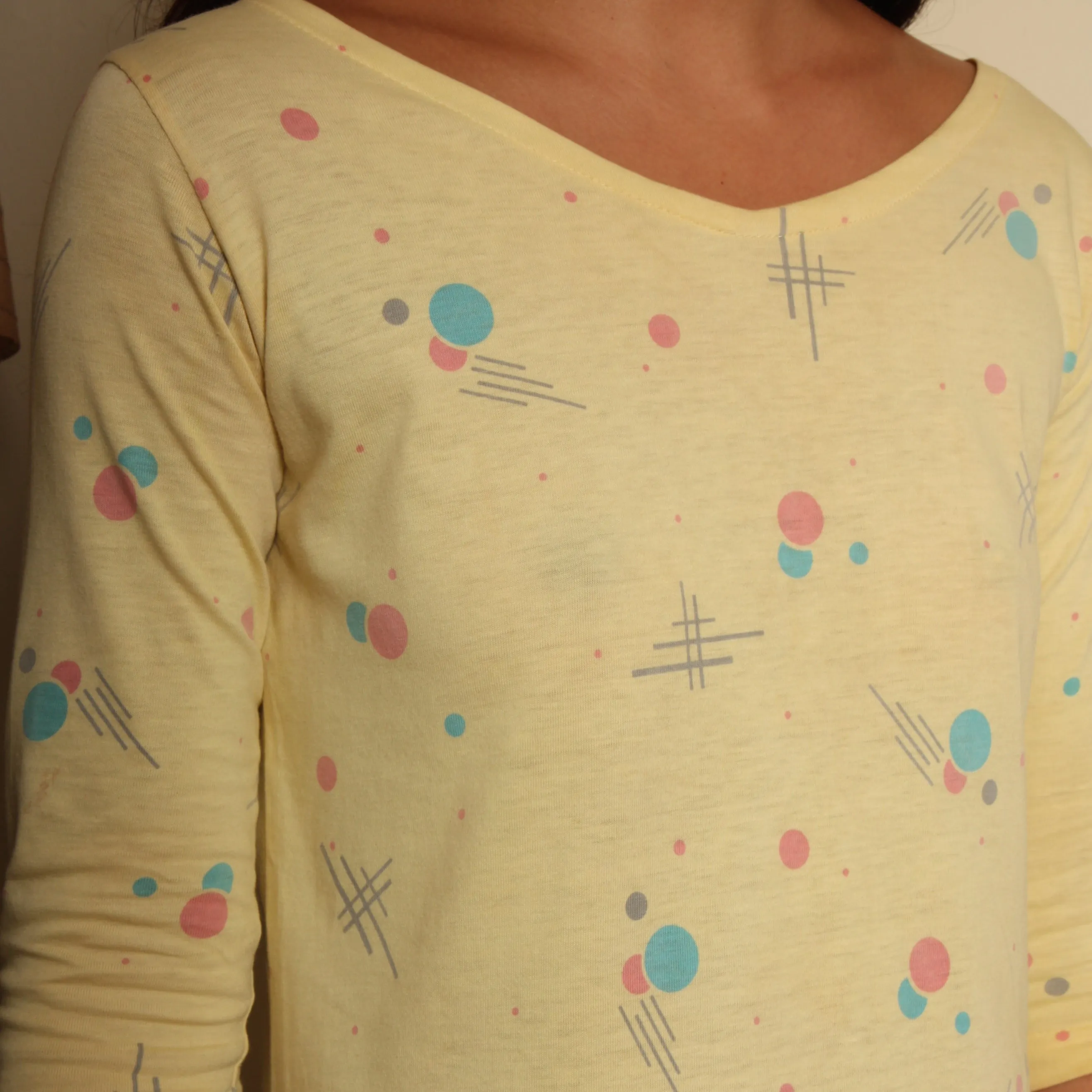 Vintage 80's Soft Cotton Bubble Print Tee Dress