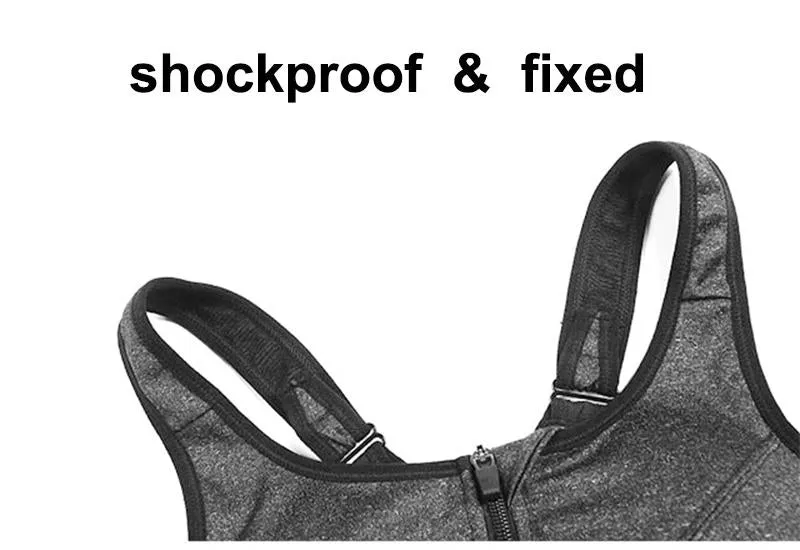 Women Fast-Drying Comfortable Breathable Sports Bra Front Zipper Push Up Brassiere Sportswear