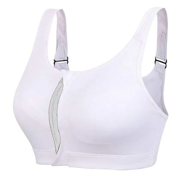 Women Fast-Drying Comfortable Breathable Sports Bra Front Zipper Push Up Brassiere Sportswear