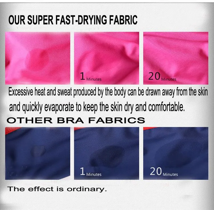 Women Fast-Drying Comfortable Breathable Sports Bra Front Zipper Push Up Brassiere Sportswear