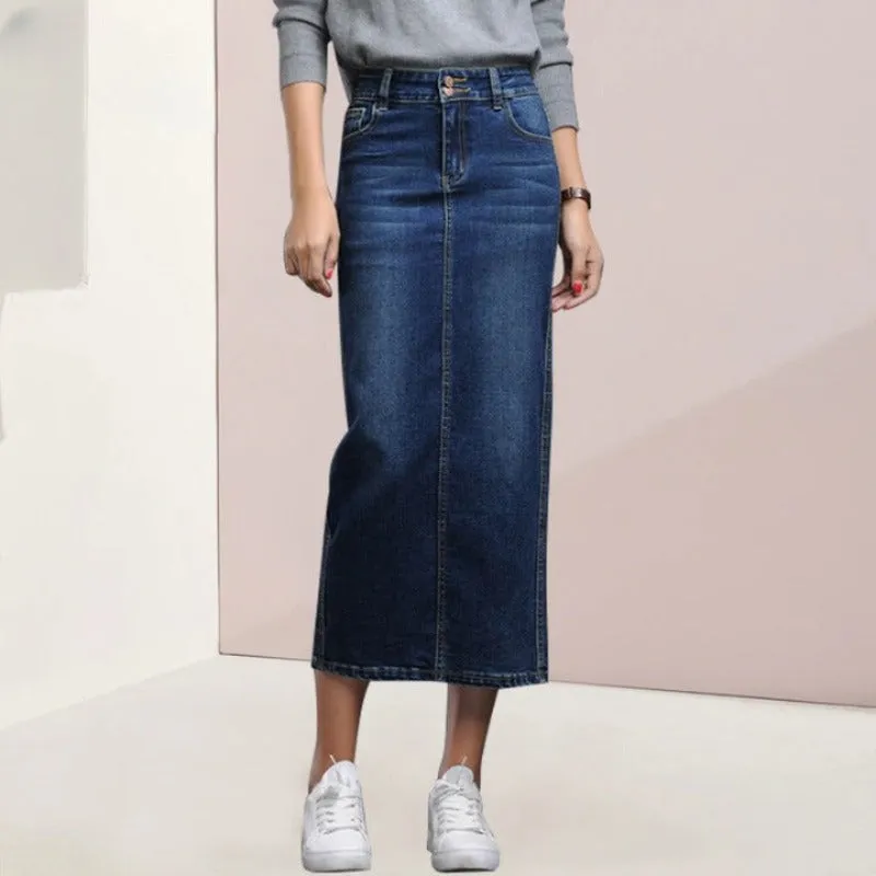Women's Denim Long Jeans Skirts - High-Quality, Long Length, Comfortable Fit