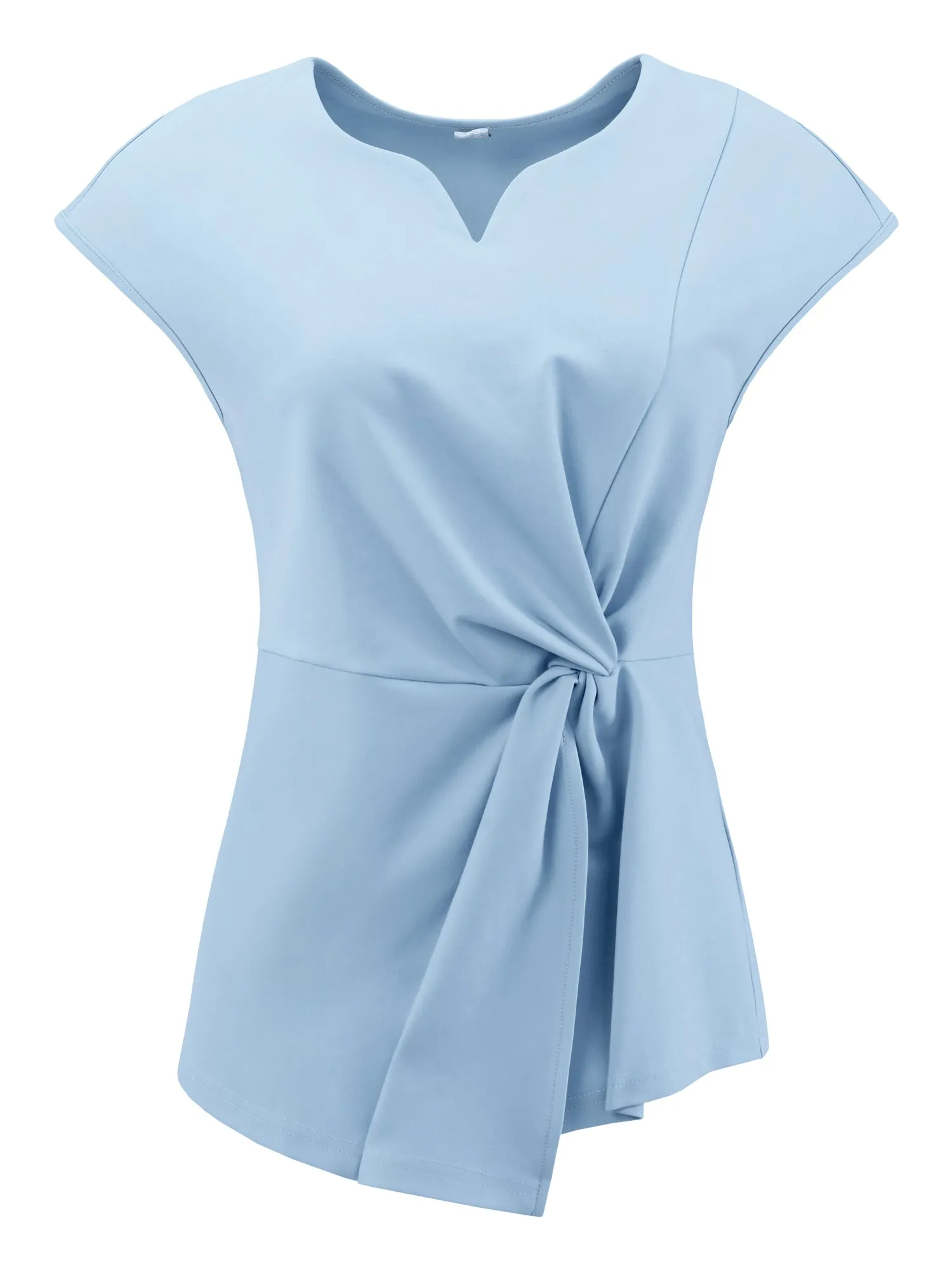 Women's Elegant Peplum Top Sweetheart Neck Cap Sleeve Work Office Wrap Blouse