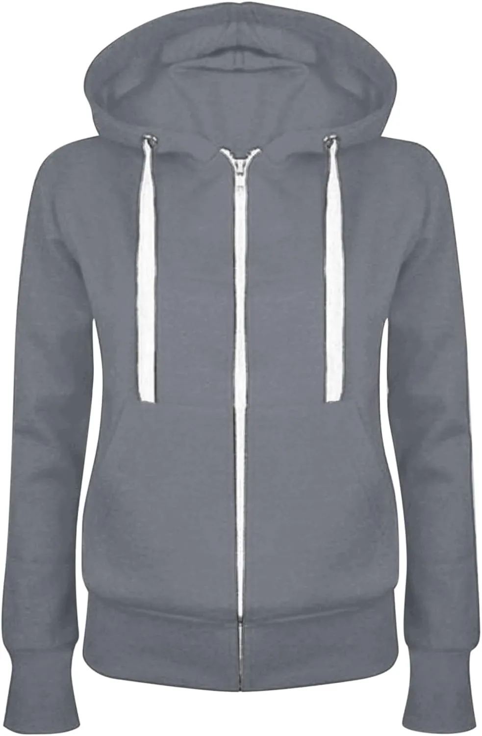 Zip Up Hoodies for Women 2024 Oversized Casual Fall Sweatshirts Fleece Long Sleeve Hooded Pullover with Pockets